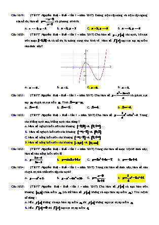 1971 câu trắc nghiệm phần Hàm số môn Giải tích Lớp 12 (Phần 9)