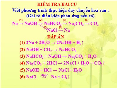 Bài giảng môn Hóa học Lớp 12 - Bài 26: Kim loại kiềm thổ và hợp chất quan trọng của kim loại kiềm thổ