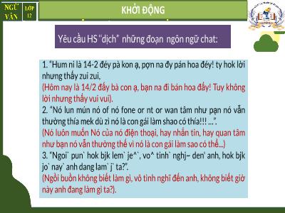 Bài giảng Ngữ Văn Lớp 12 - Tiết 5: Giữ gìn sự trong sáng của Tiếng Việt
