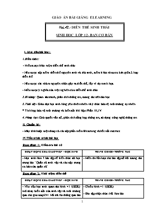 Giáo án Sinh học Lớp 12 - Bài 41: Diễn thế sinh thái