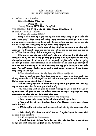 Thuyết minh bài giảng Ngữ văn Lớp 12 - Tiết 19: Văn bản Tây tiến - Hoàng Hồng Nga